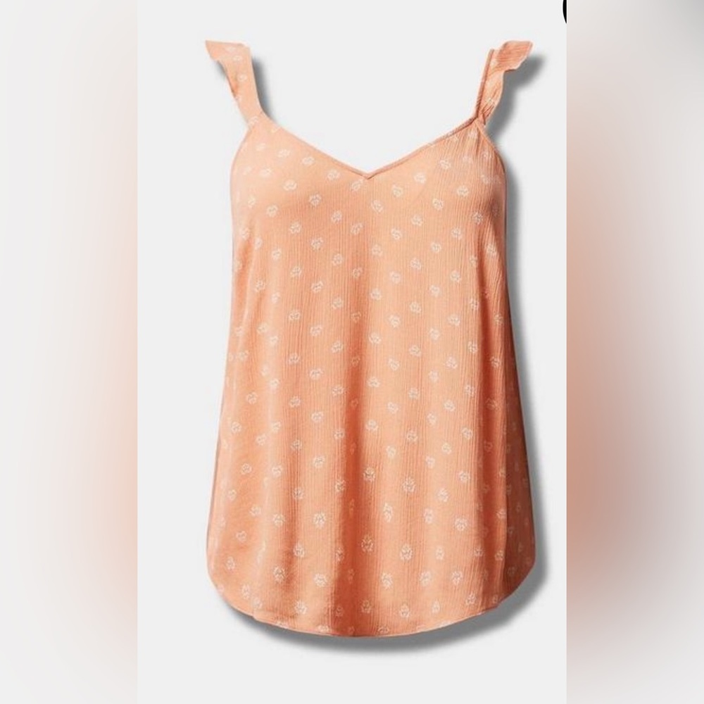 Torrid size 1X top - Washable Crinkle Gauze V-Neck Ruffle Strap Tank